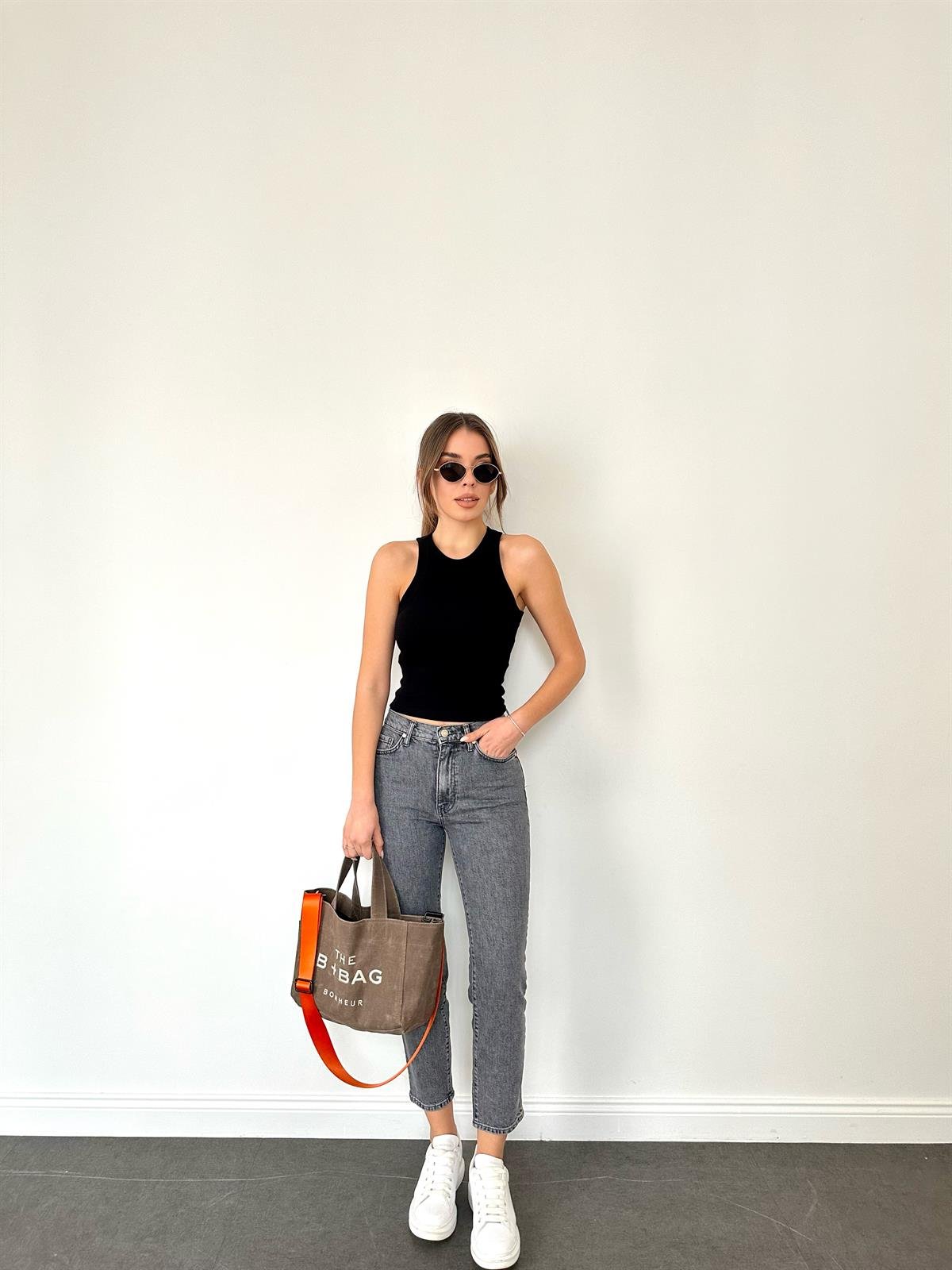 Siyah  Halter Yaka Basic Bluz