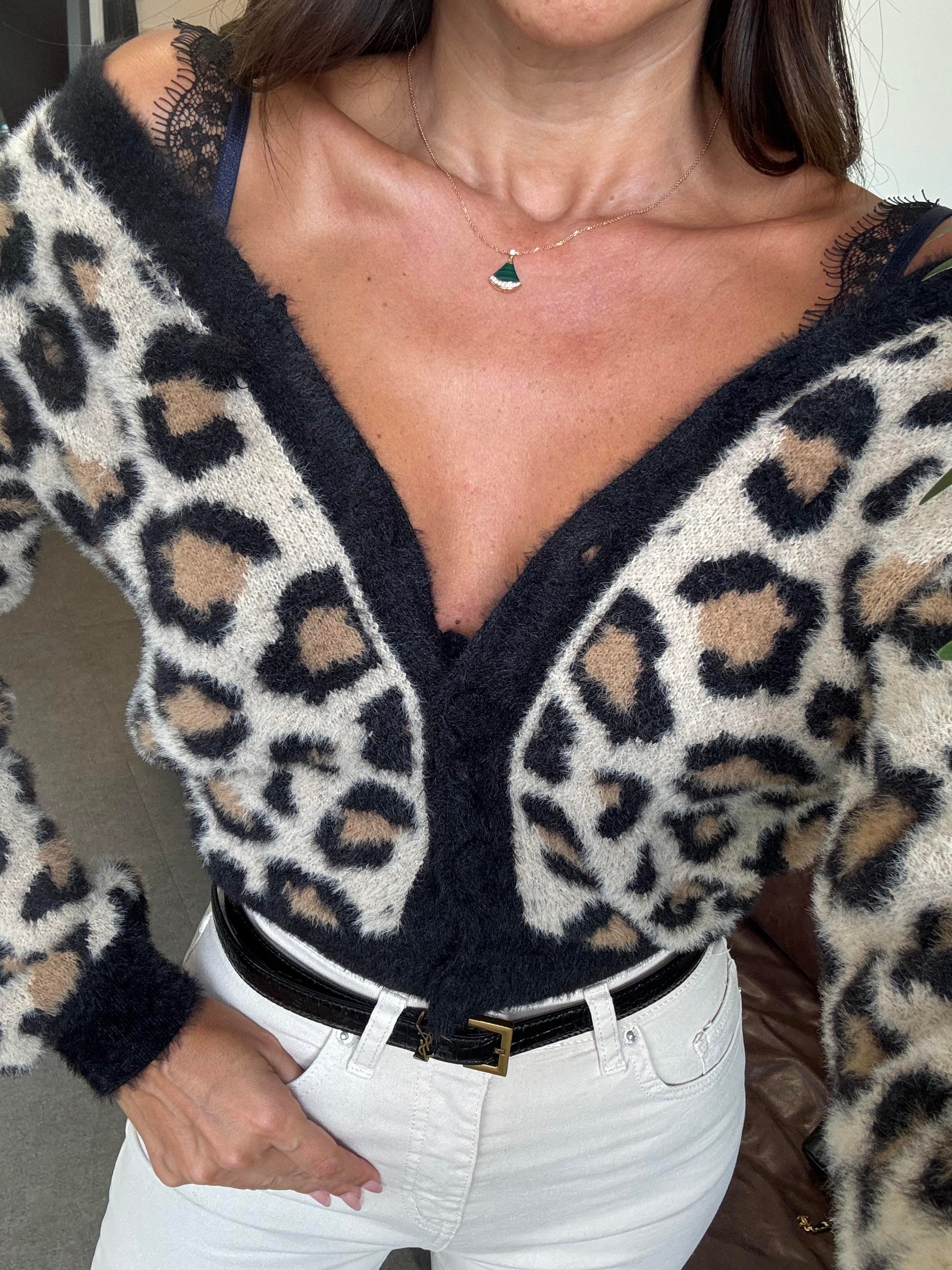 Siyah Leopar Hırka
