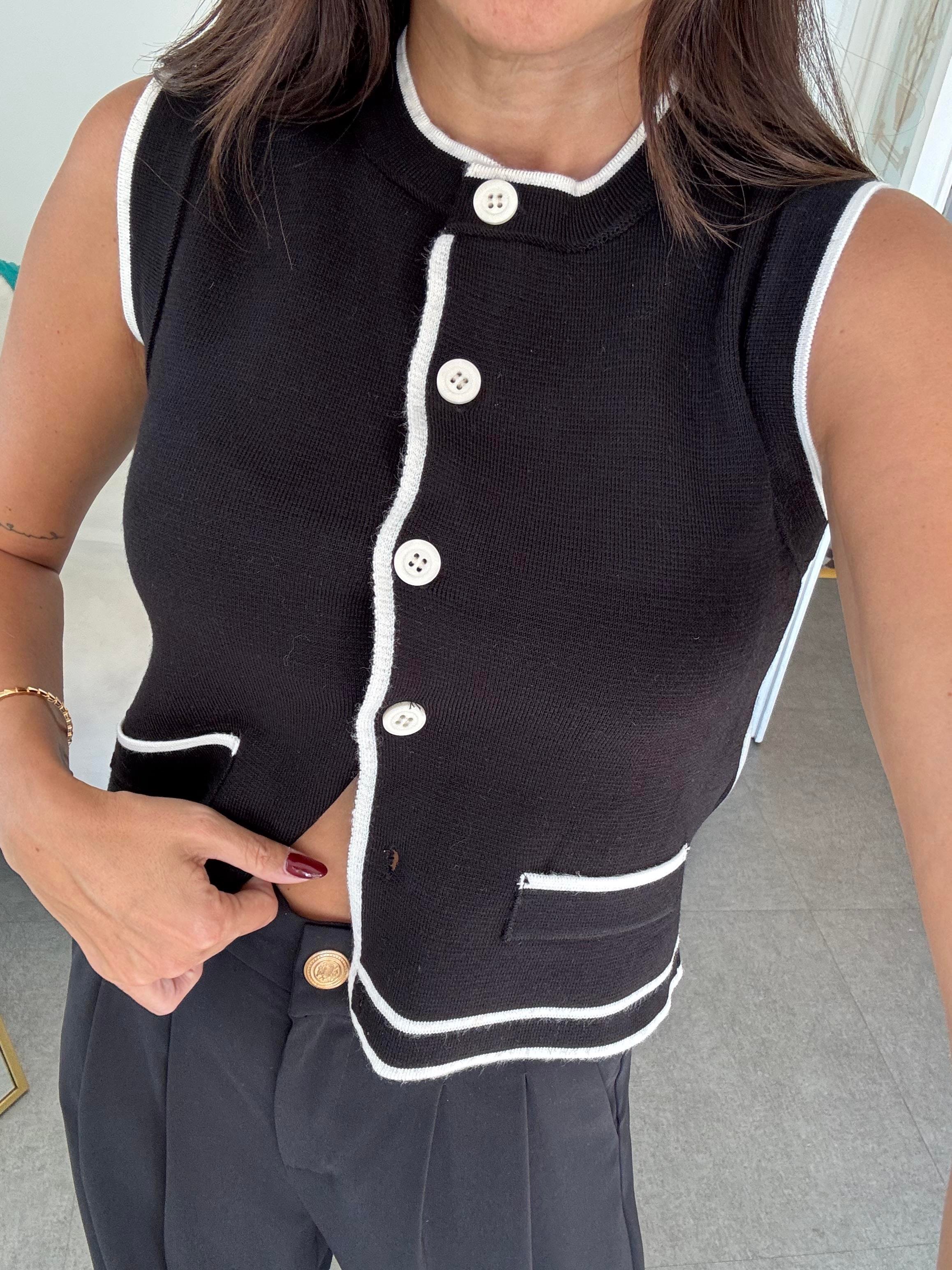 Siyah Milano Cepli Yelek