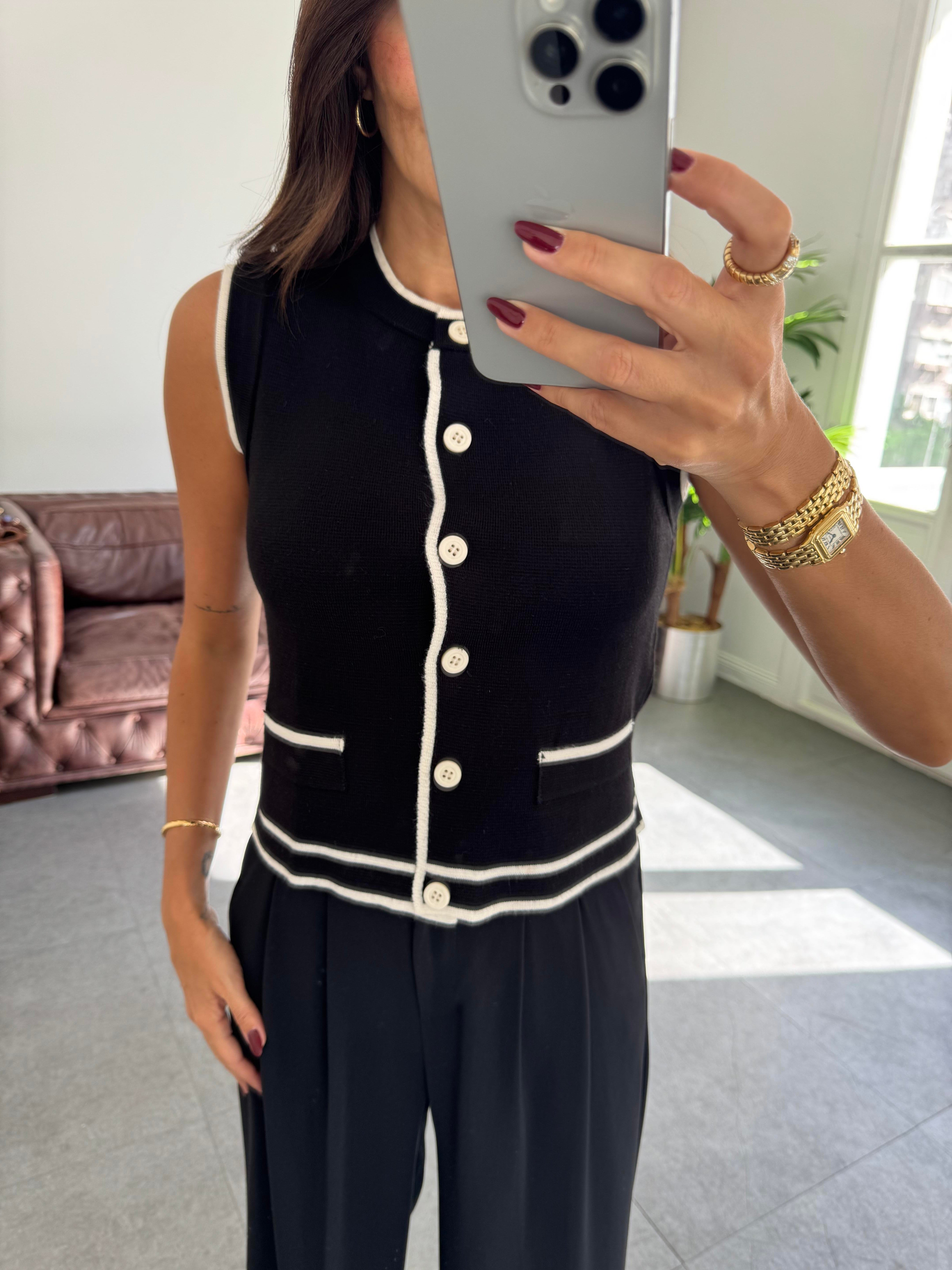 Siyah Milano Cepli Yelek