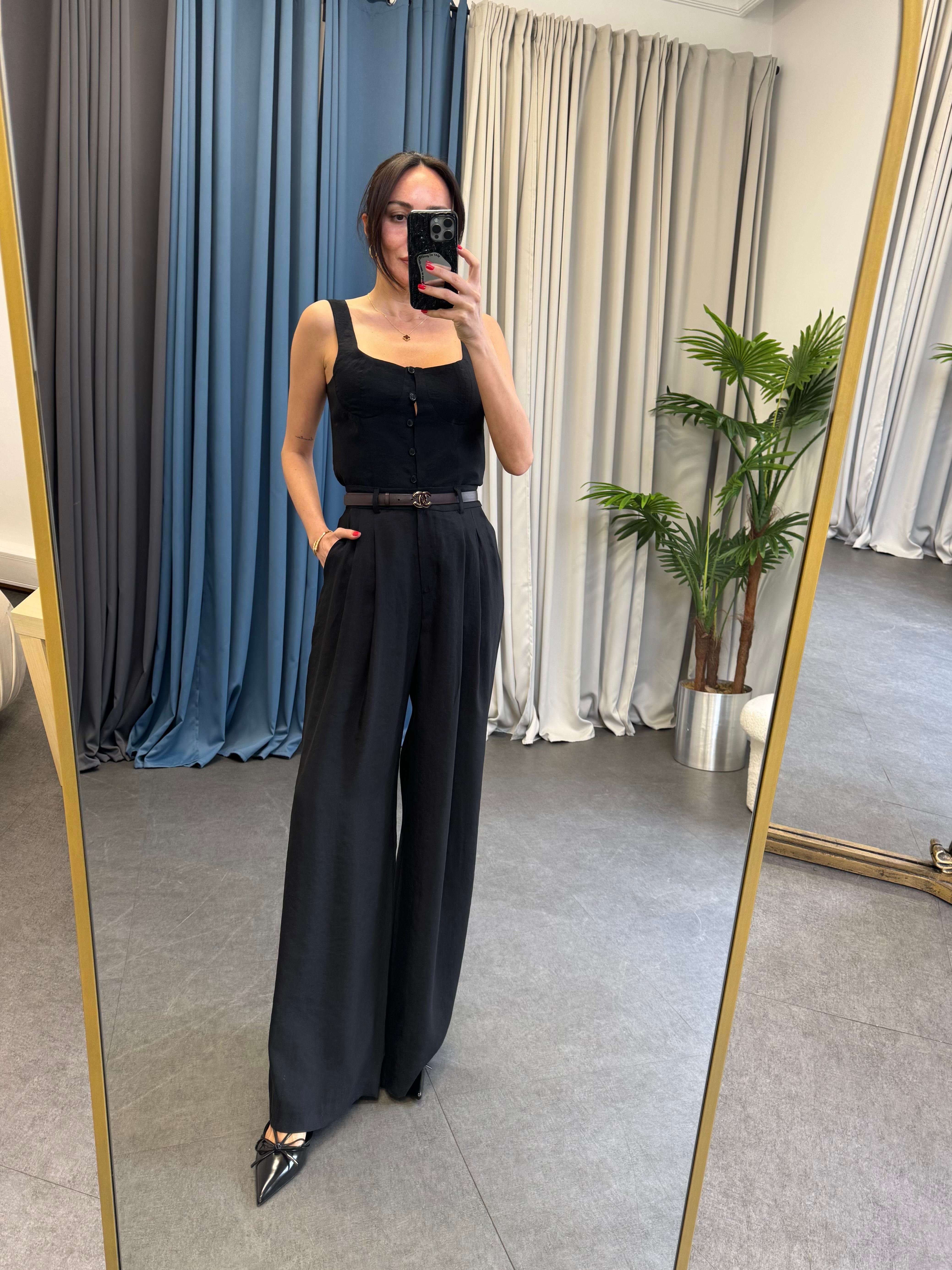 Siyah Palazzo Pantolon