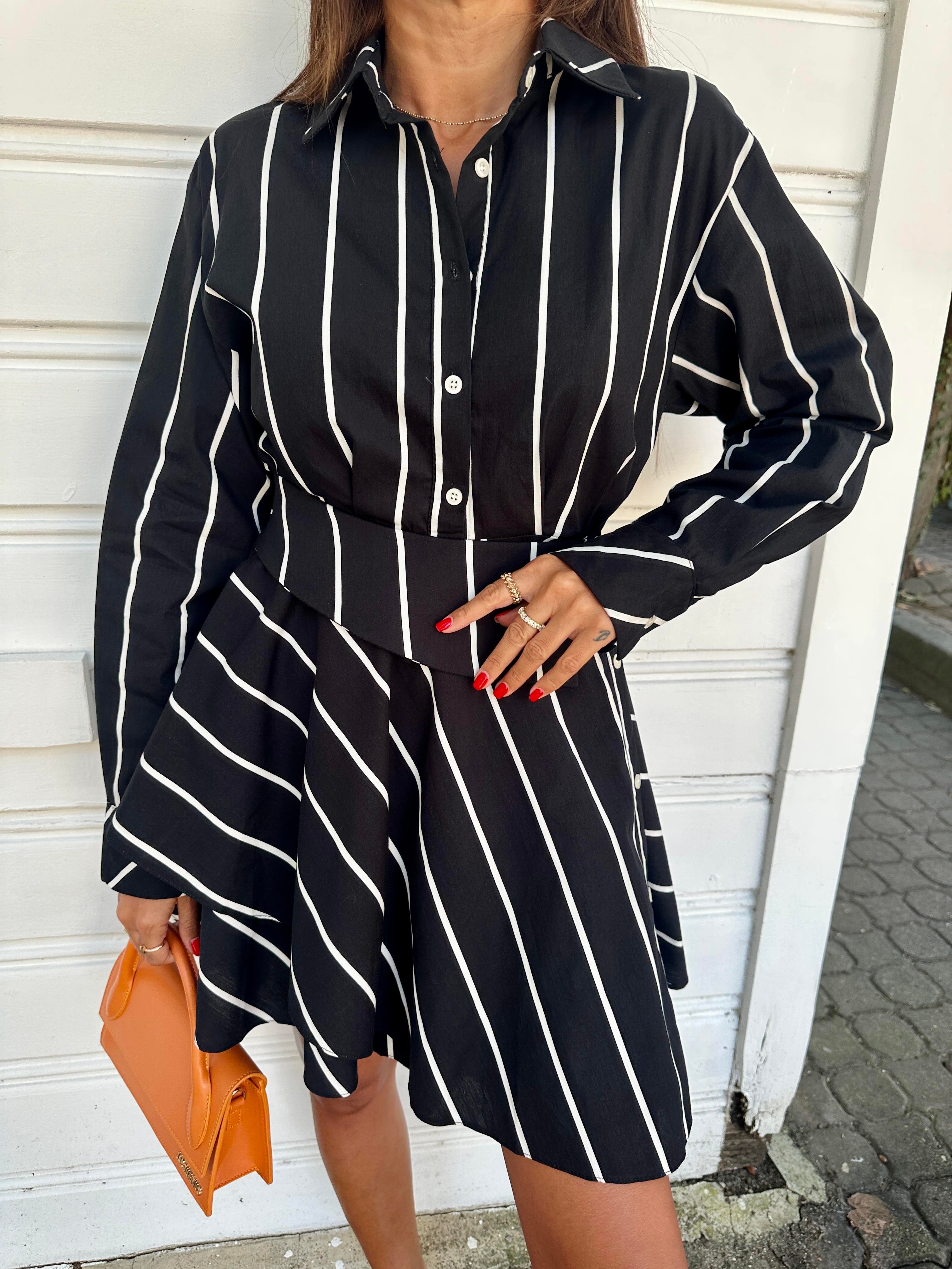 Siyah Tasarım Gömlek Elbise