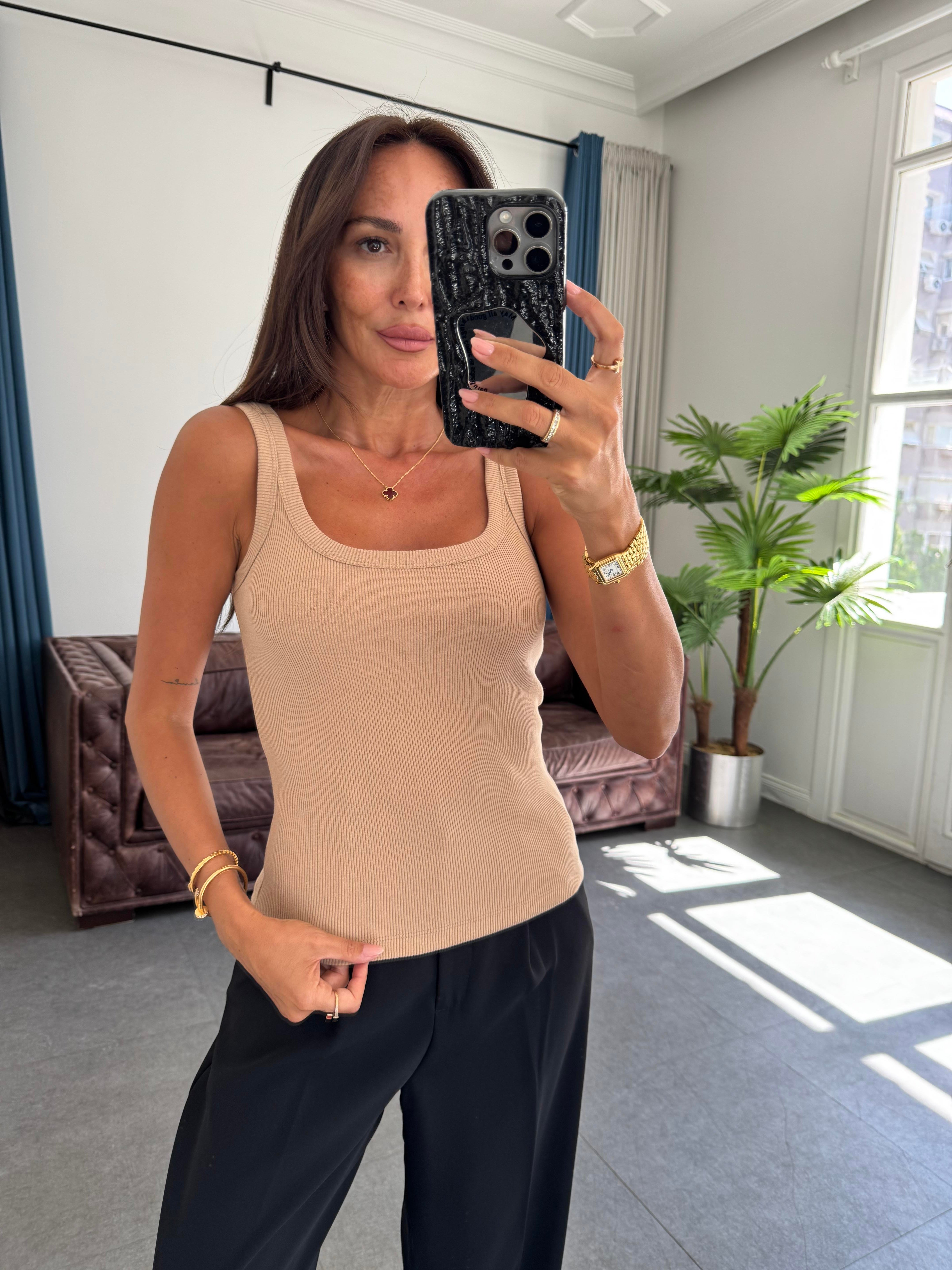 Taba Kaşkorse U Yaka Atlet Bluz