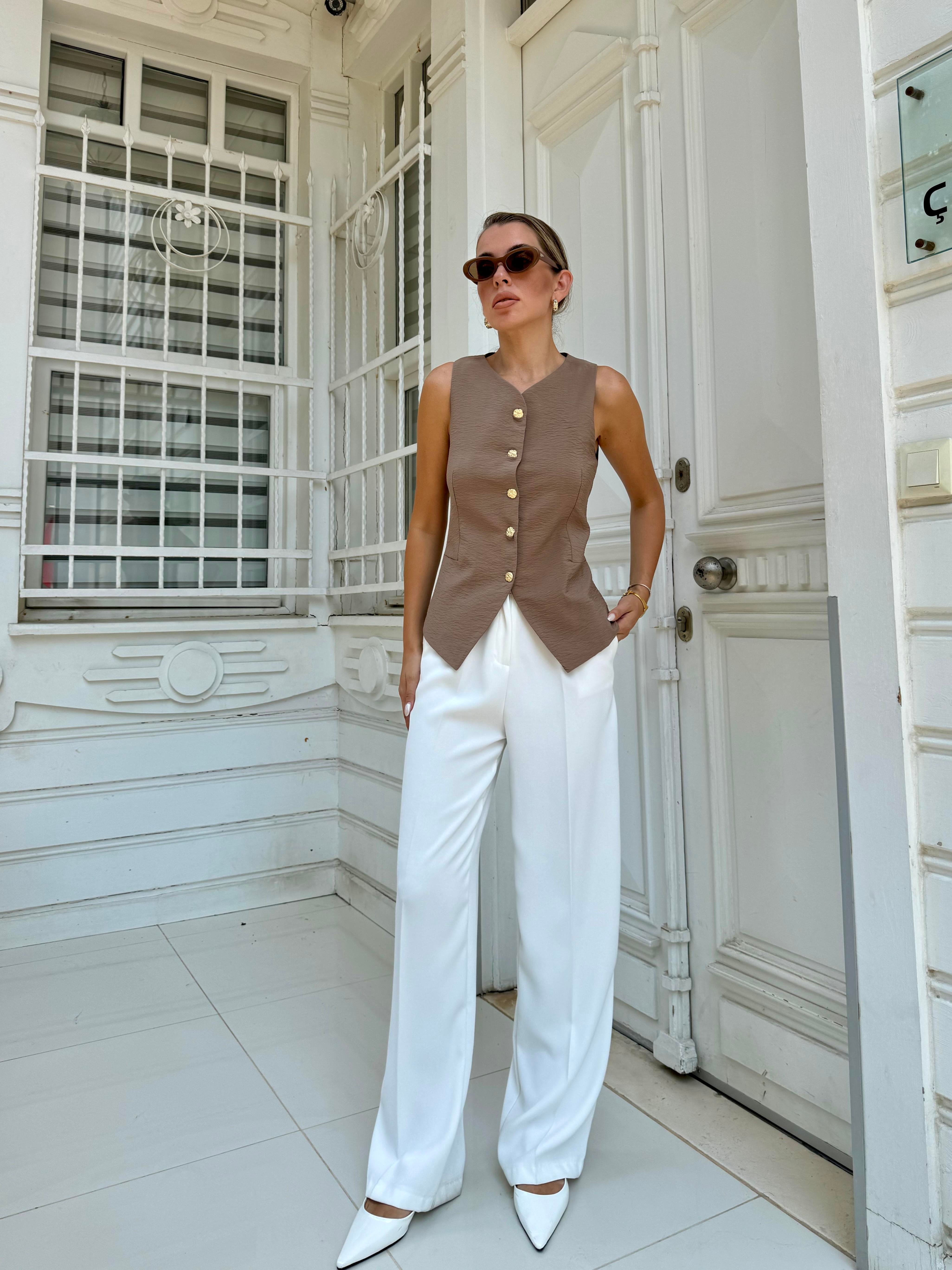 Vizon Gold Düğmeli Yelek