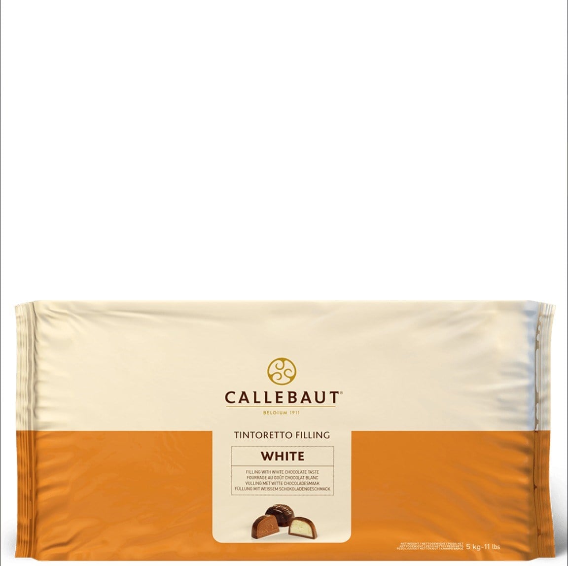 Callebaut Tintoretto Beyaz Dolgu Çikolatası 5 Kg Blok