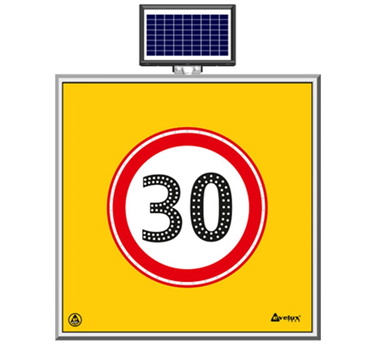 Güneş Enerjili Ledli Azami Sınırı Levhası 30 km 100 x 100 cm