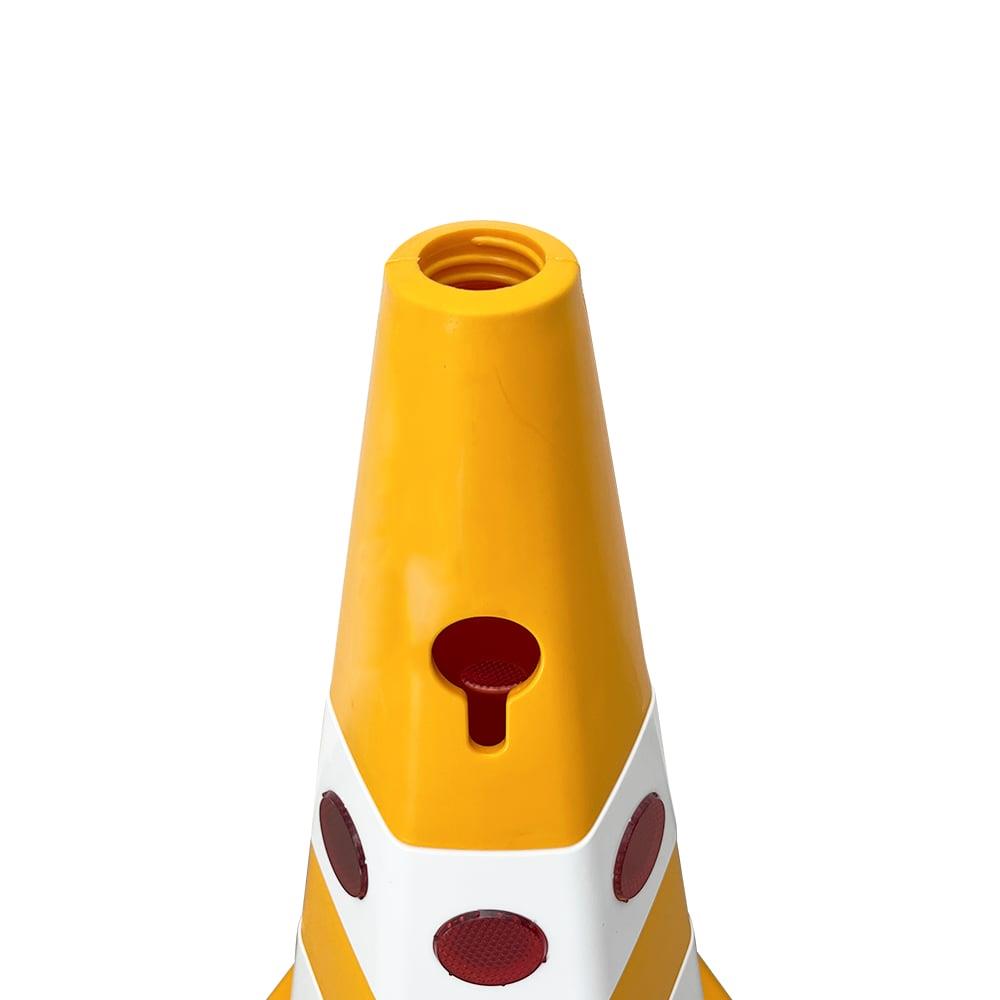 Kedi Gözlü Sarı Altıgen Trafik Konisi 65 cm Trafik Dubası