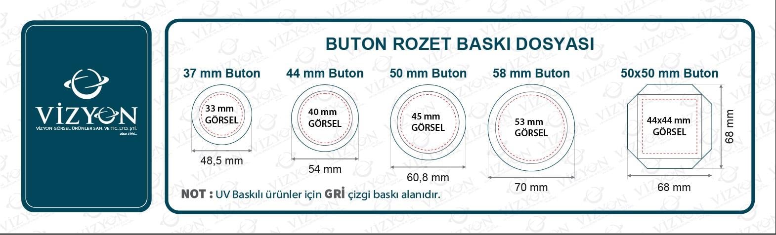 58mm Buton Sade Magnet SARF - 1000 Adet