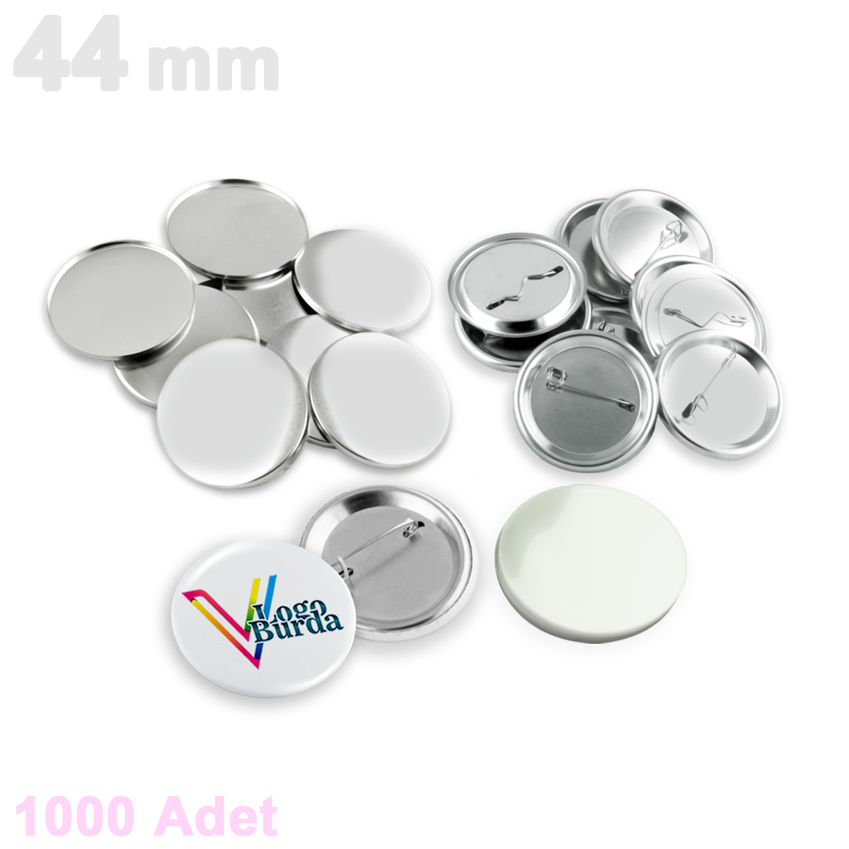 44mm Buton Rozet SARF - 1000 Adet