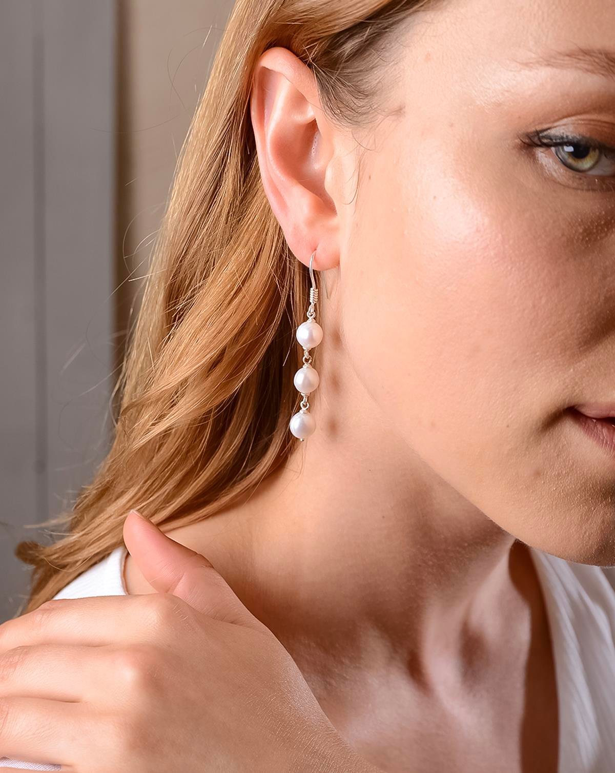 925 Ayar Gümüş İnci Küpe