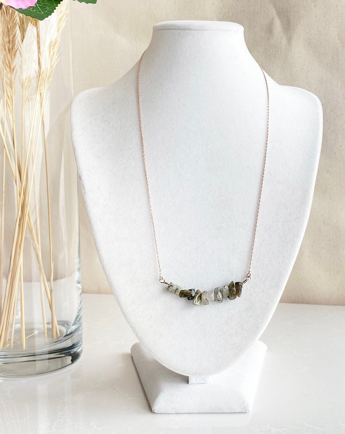 925 Ayar Gümüş Labradorit Taşı Kolye