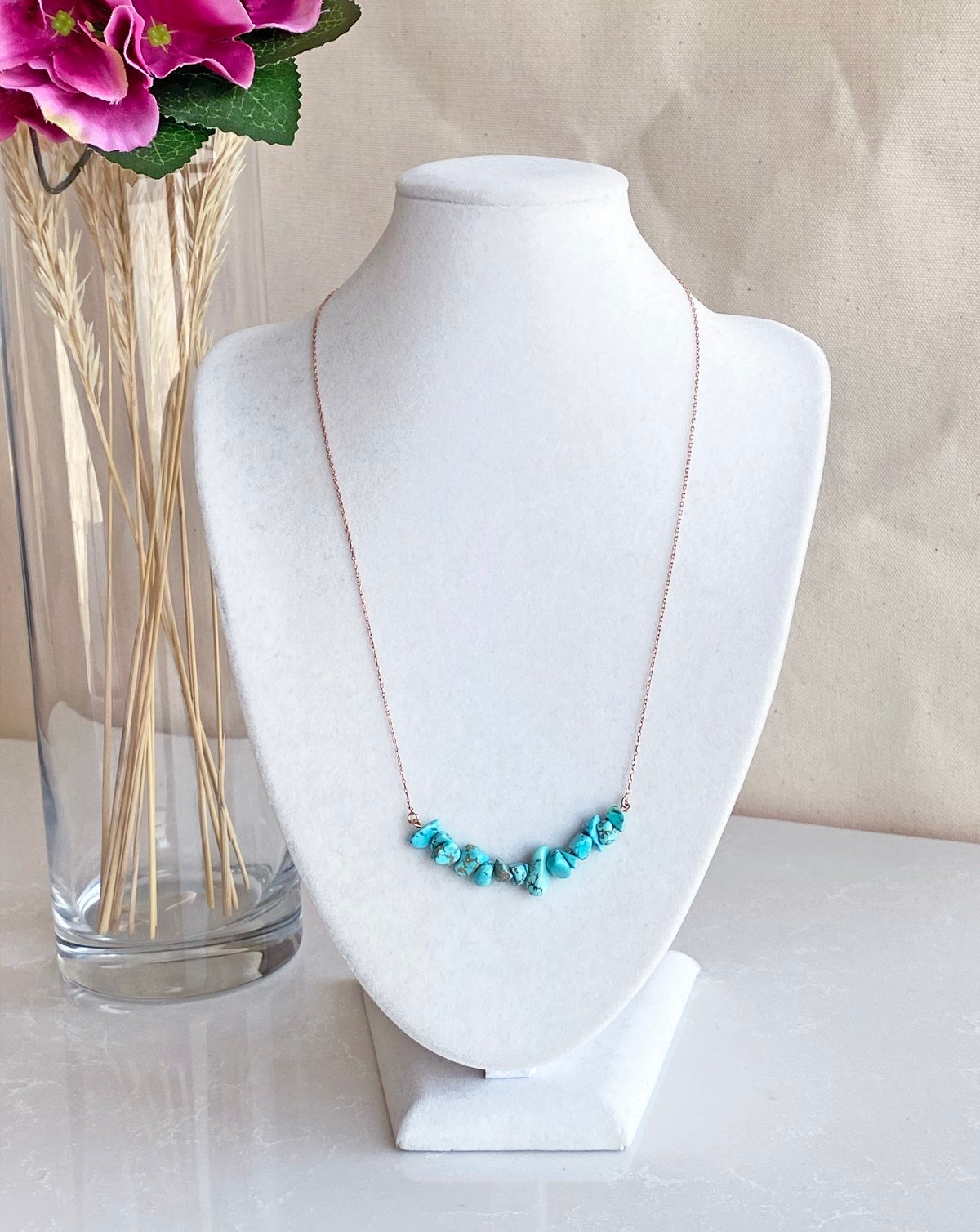 925 Ayar Gümüş Turkuaz Kolye