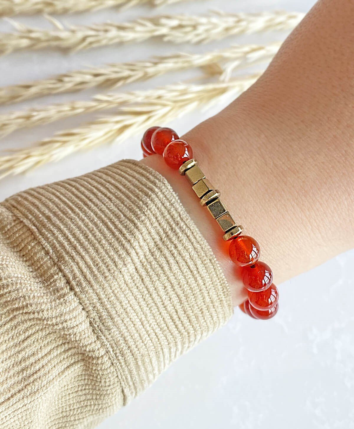 Akik Hematit Taşlı Doğal Taş Bileklik