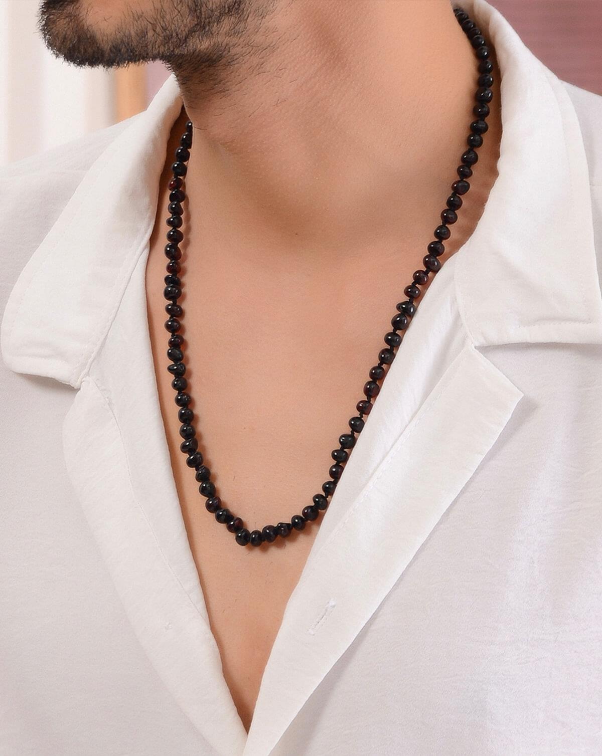 Baba Vişne Rengi Kehribar Kolye