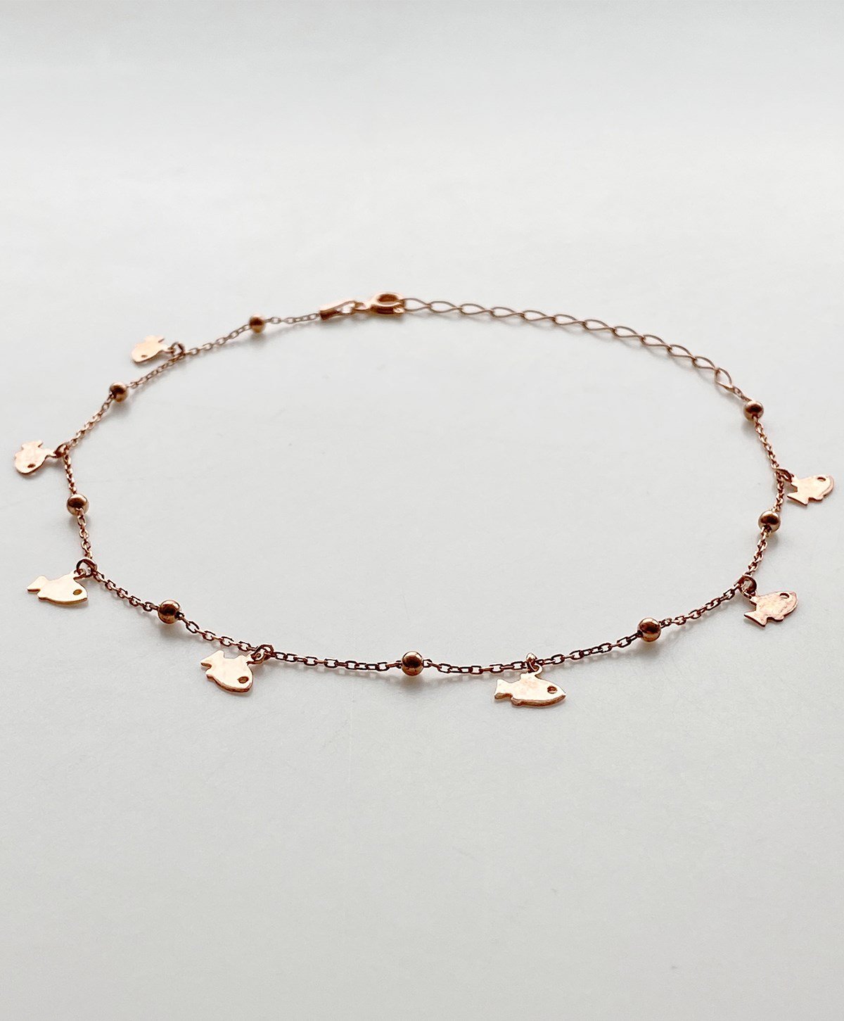 Balık Top Detaylı Gümüş Halhal