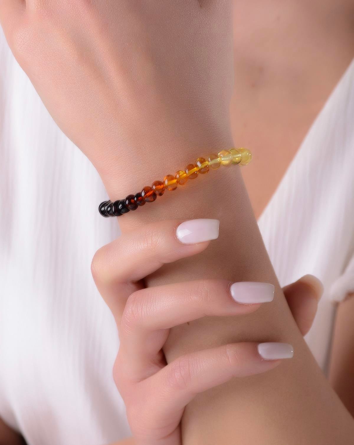 Gökkuşağı Kehribar Anne Bileklik