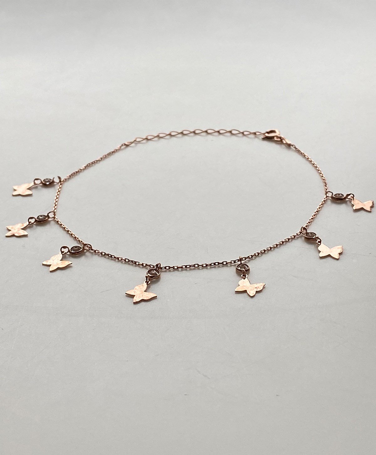 Gurmet Taşlı Kelebek Gümüş Halhal