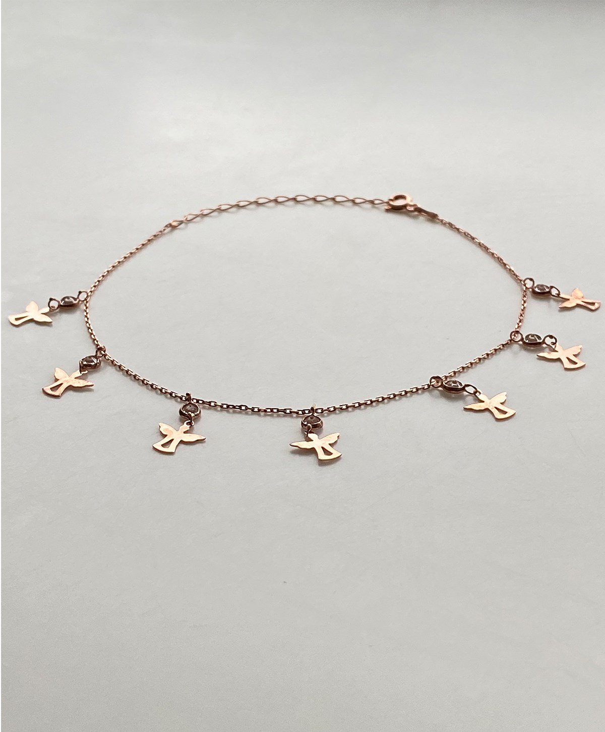 Gurmet Taşlı Melek Gümüş Halhal