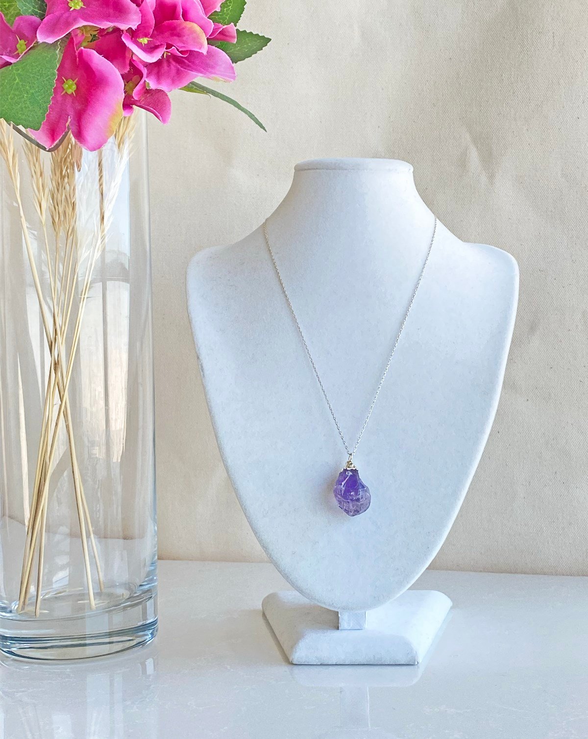 Ham Ametist Kolye