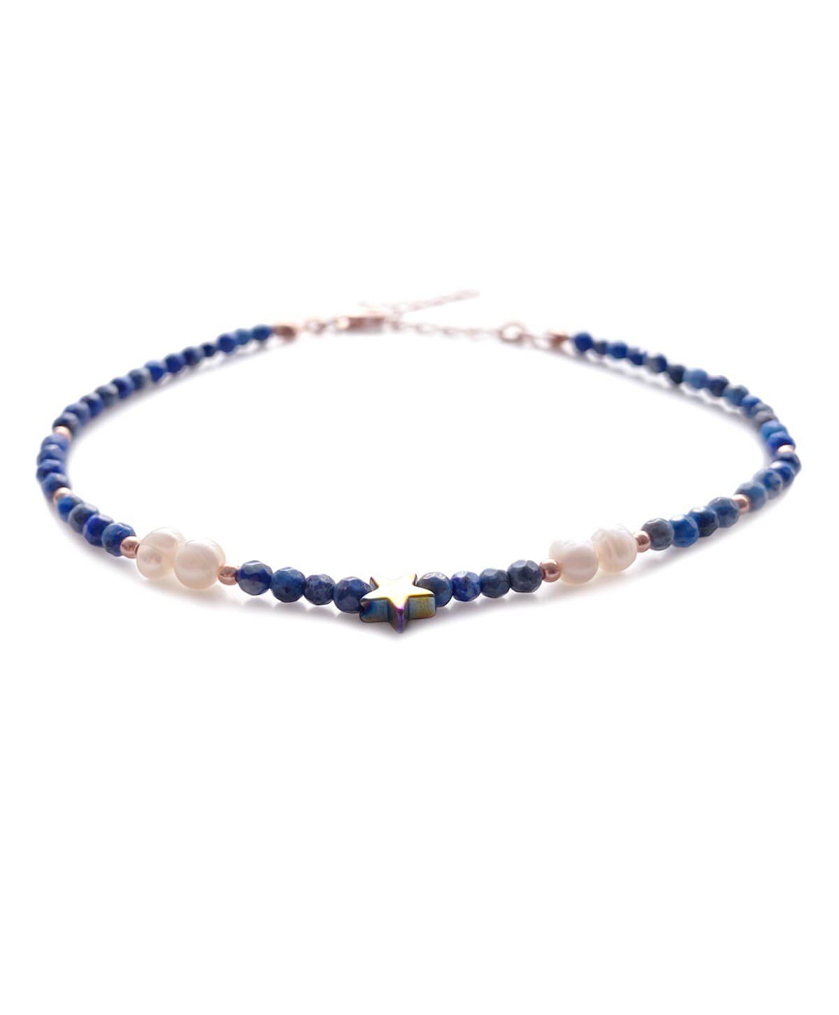 İnci Lapis Hematit Taşlı Doğal Taş Bileklik