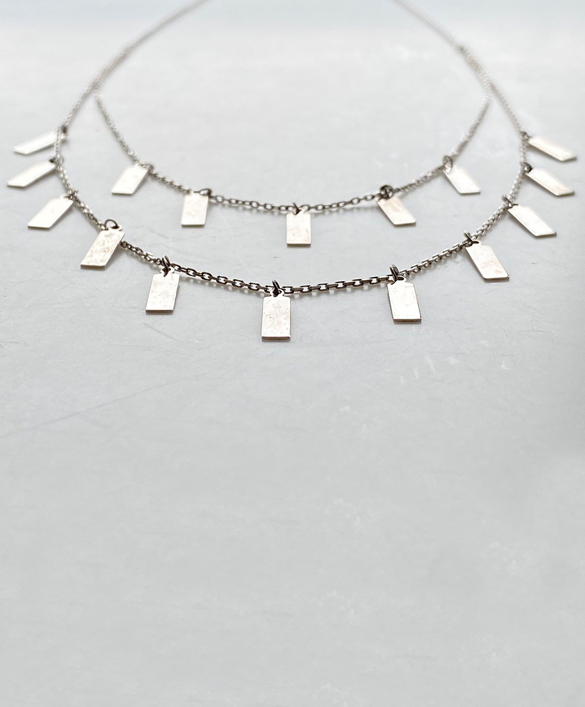 İkili Pul Gümüş Kolye