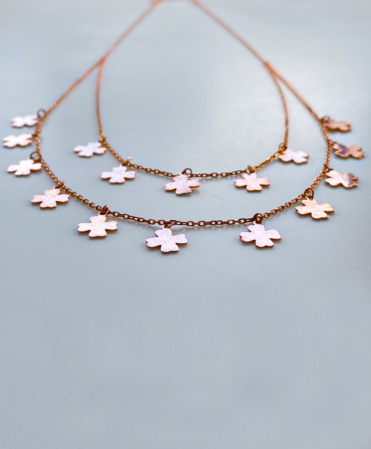 İkili Yonca Gümüş Kolye