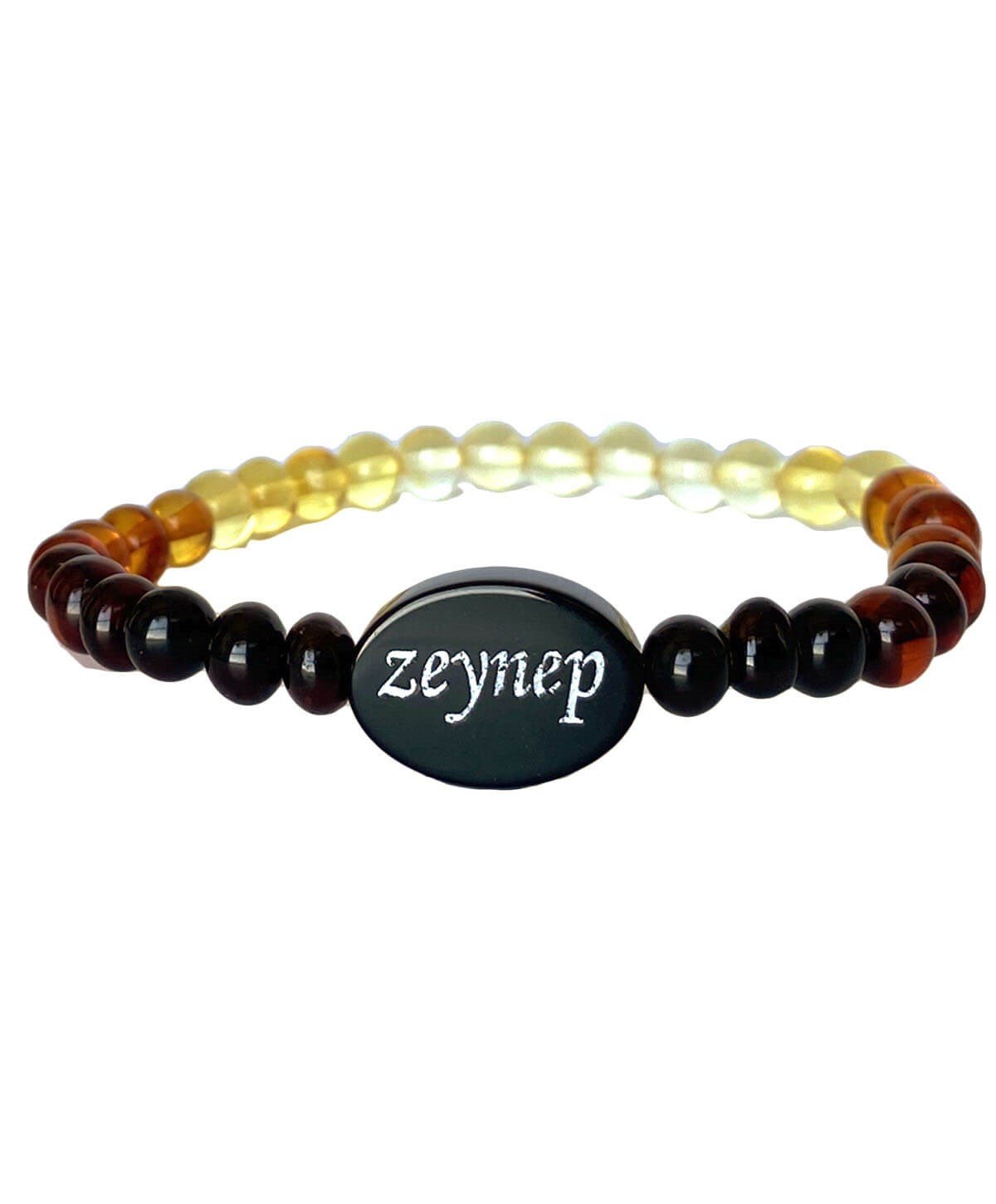 İsimli Gökkuşağı Rengi Anne Kehribar Bileklik