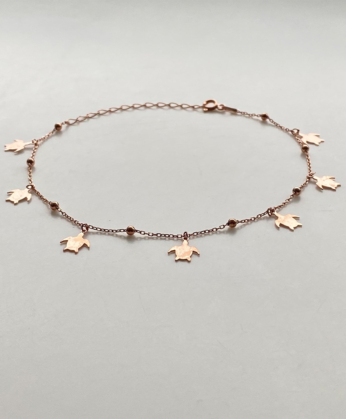 Kaplumbağa Top Detaylı Gümüş Halhal