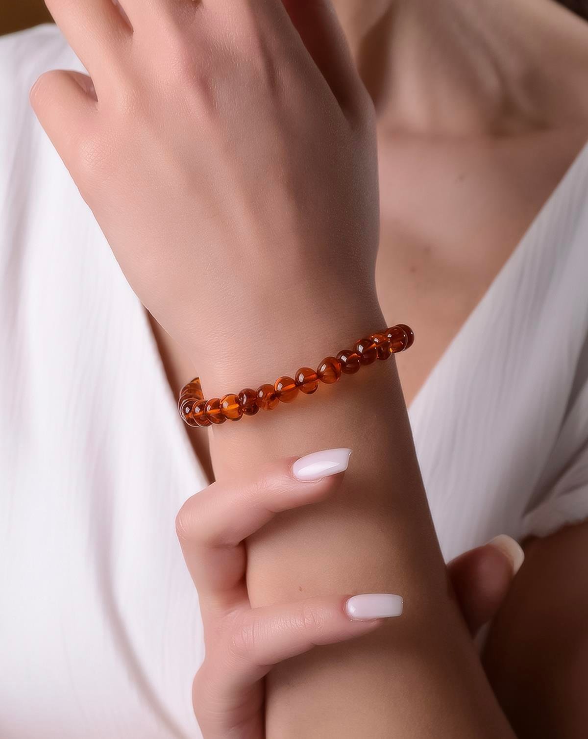 Karamel Kehribar Anne Bileklik