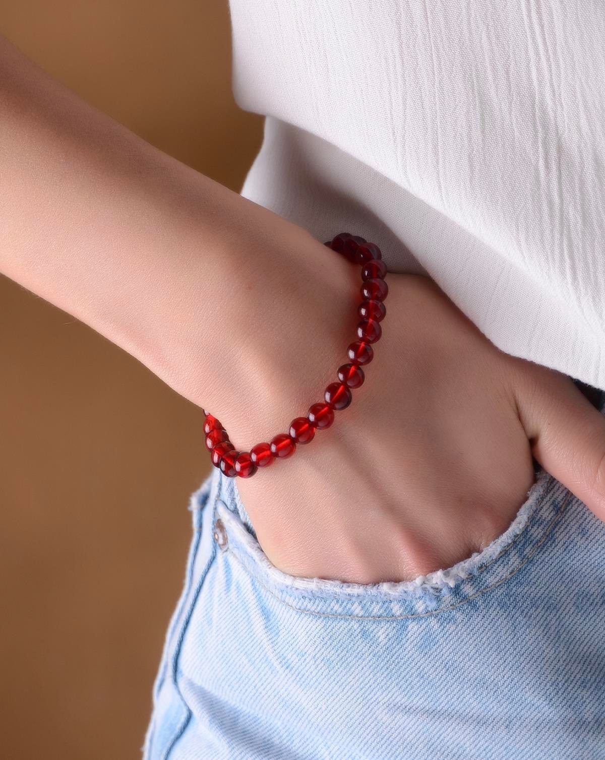 Kırmızı Kehribar Bileklik