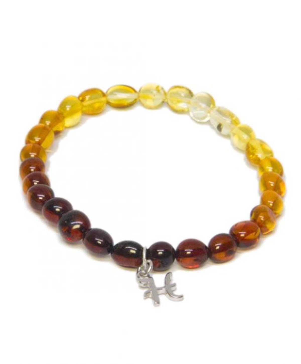 Kişiye Özel Harfli Gökkuşağı Rengi Anne Kehribar Bileklik