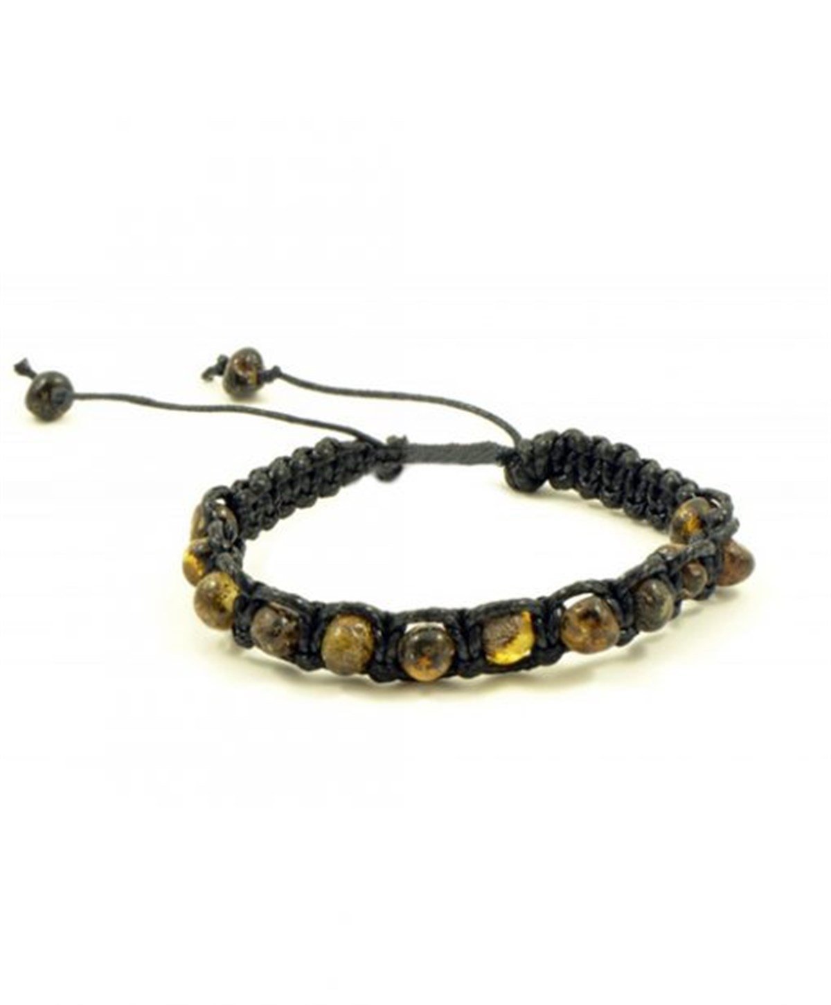 Makrome Baba Koyu Yeşil Kehribar Bileklik