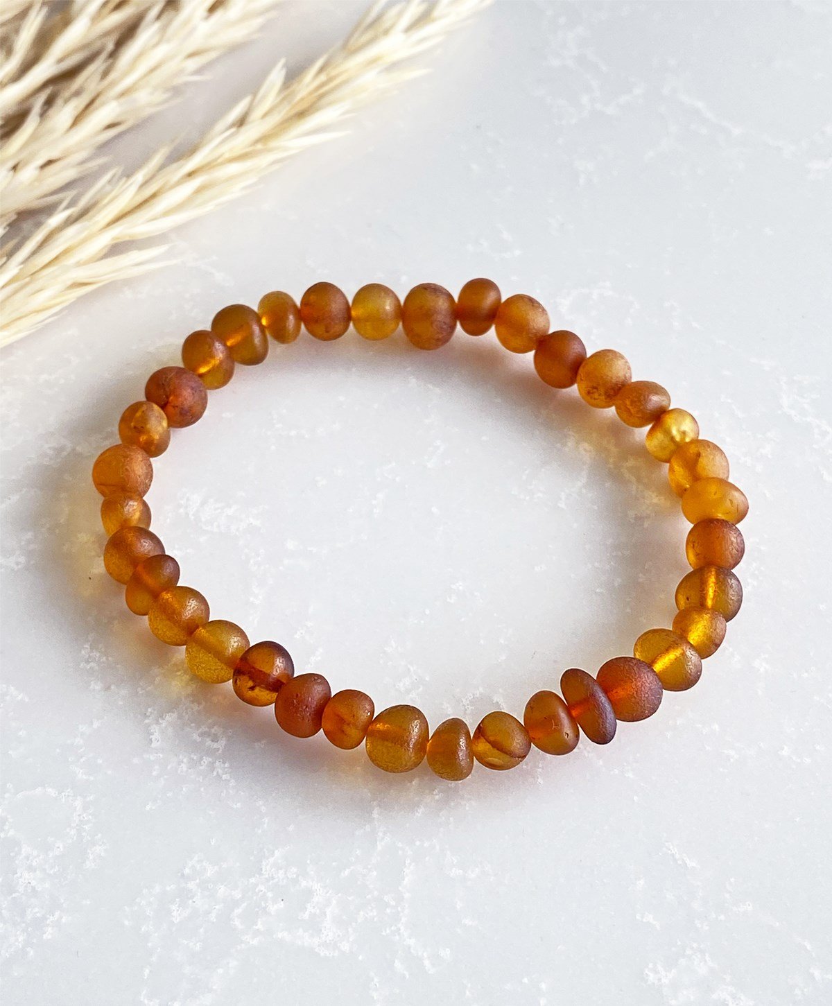 Mat Karamel Rengi Yetişkin Kehribar Bileklik