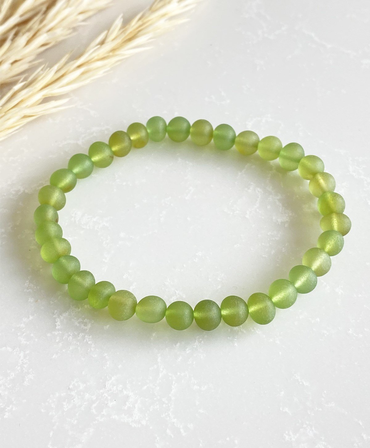 Mat Karayip Yeşili Yetişkin Kehribar Bileklik