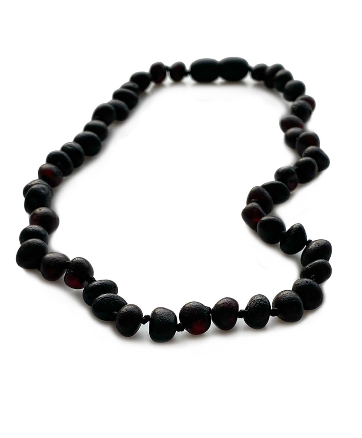 Mat Vişne Rengi Kehribar Kolye