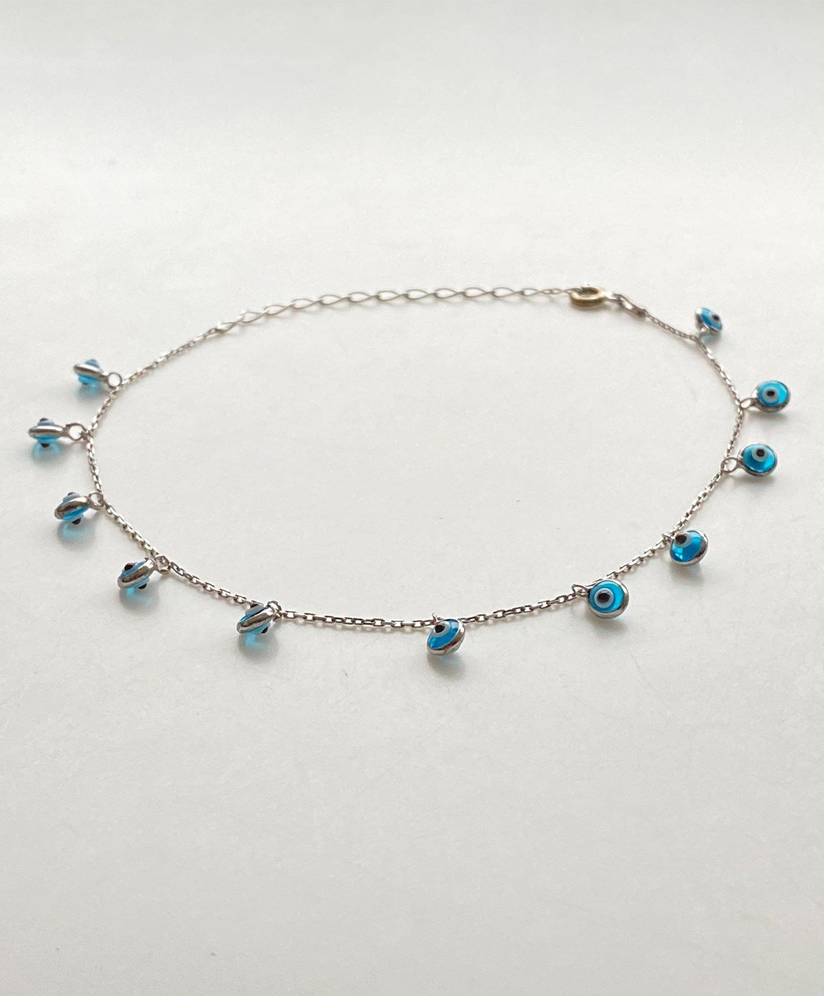 Nazar Boncuklu Gümüş Halhal