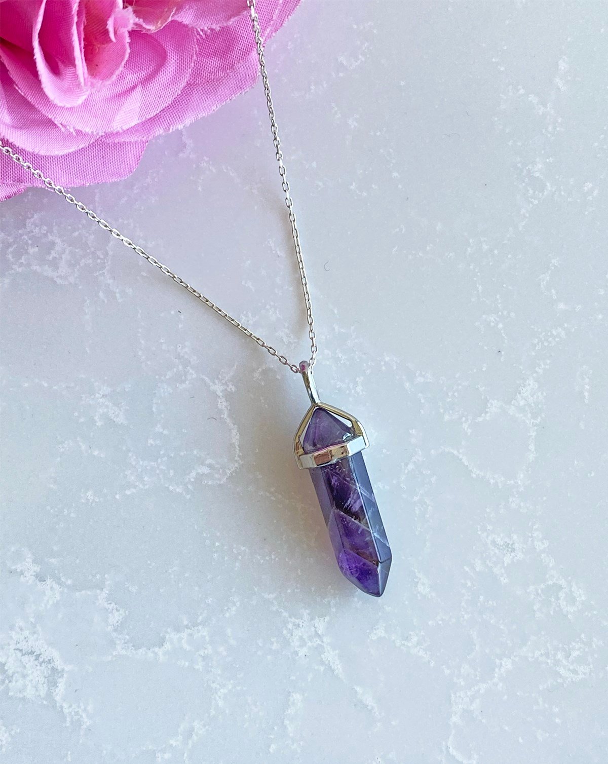 Pandül Ametist Kolye