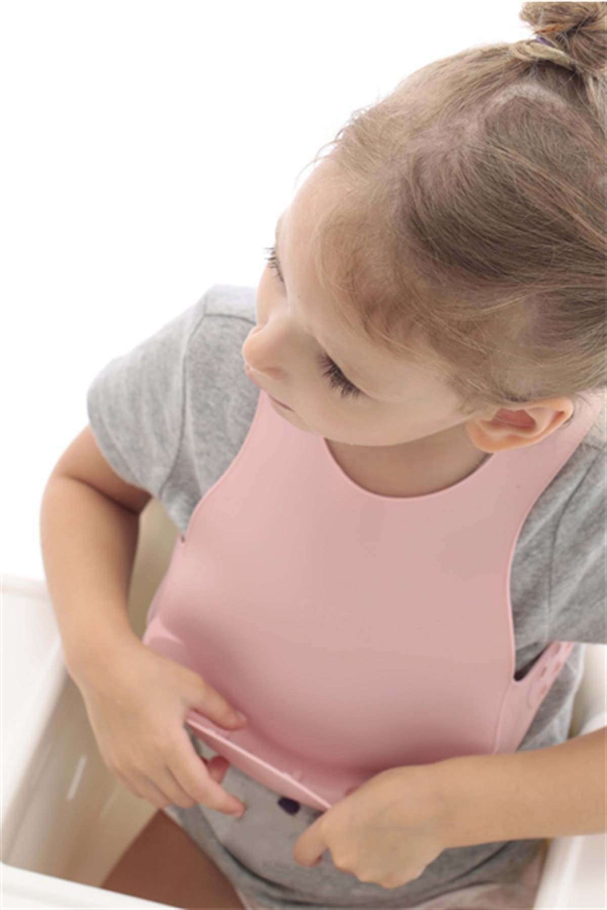 Pembe Silikon Mama Önlüğü