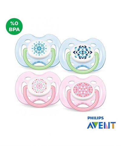 Philips Avent 0% BPA Free Flow Yalancı Emzik 0-6 ay Modern Desenli 2'li