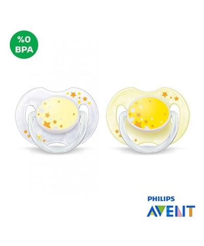 Philips Avent 0% BPA Yalanci Emzik 0-6 ay Karanlıkta Parlar 2'li