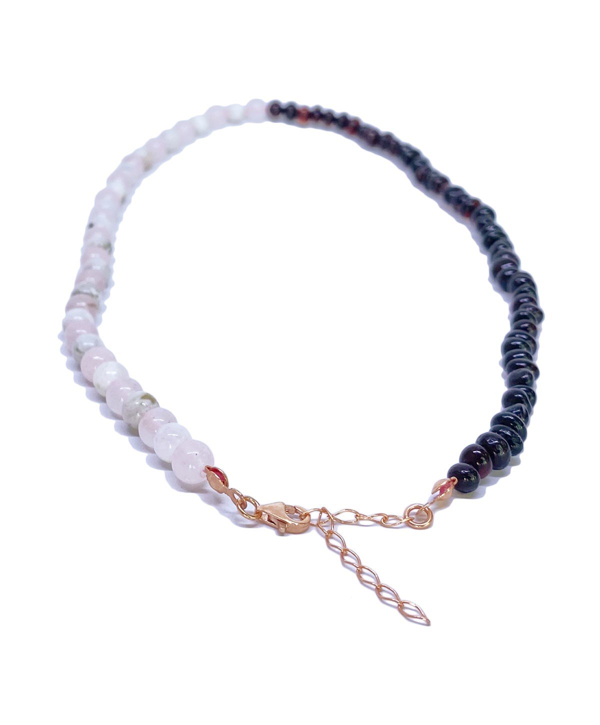 Quartz Ay Taşlı Gümüş Zincirli Vişne Rengi Anne Kehribar Kolye