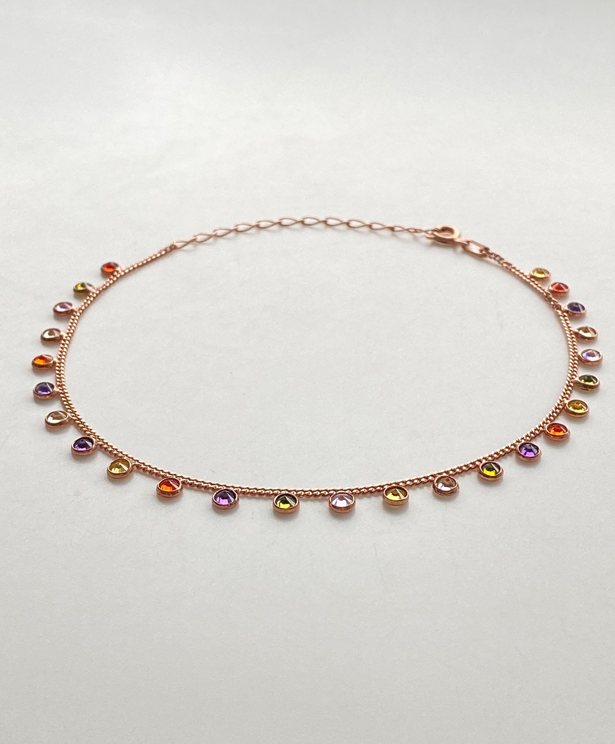 Renkli Taşlı Gurmet Gümüş Halhal