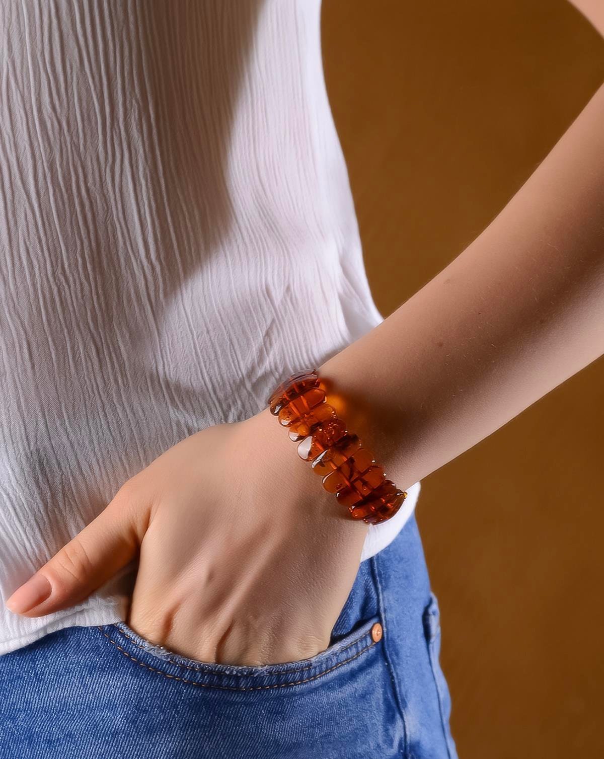 Rolex Kehribar Bileklik