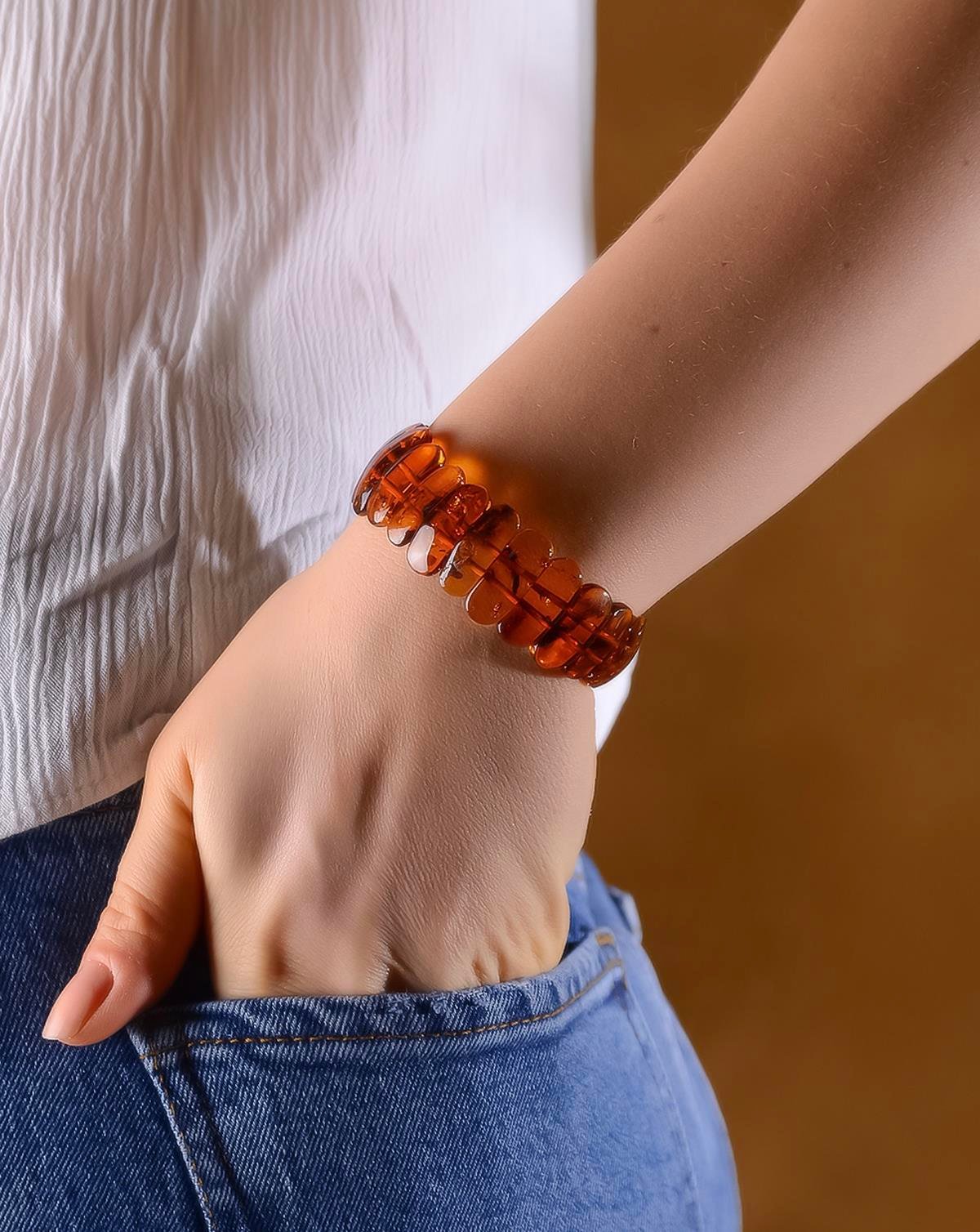 Rolex Kehribar Bileklik