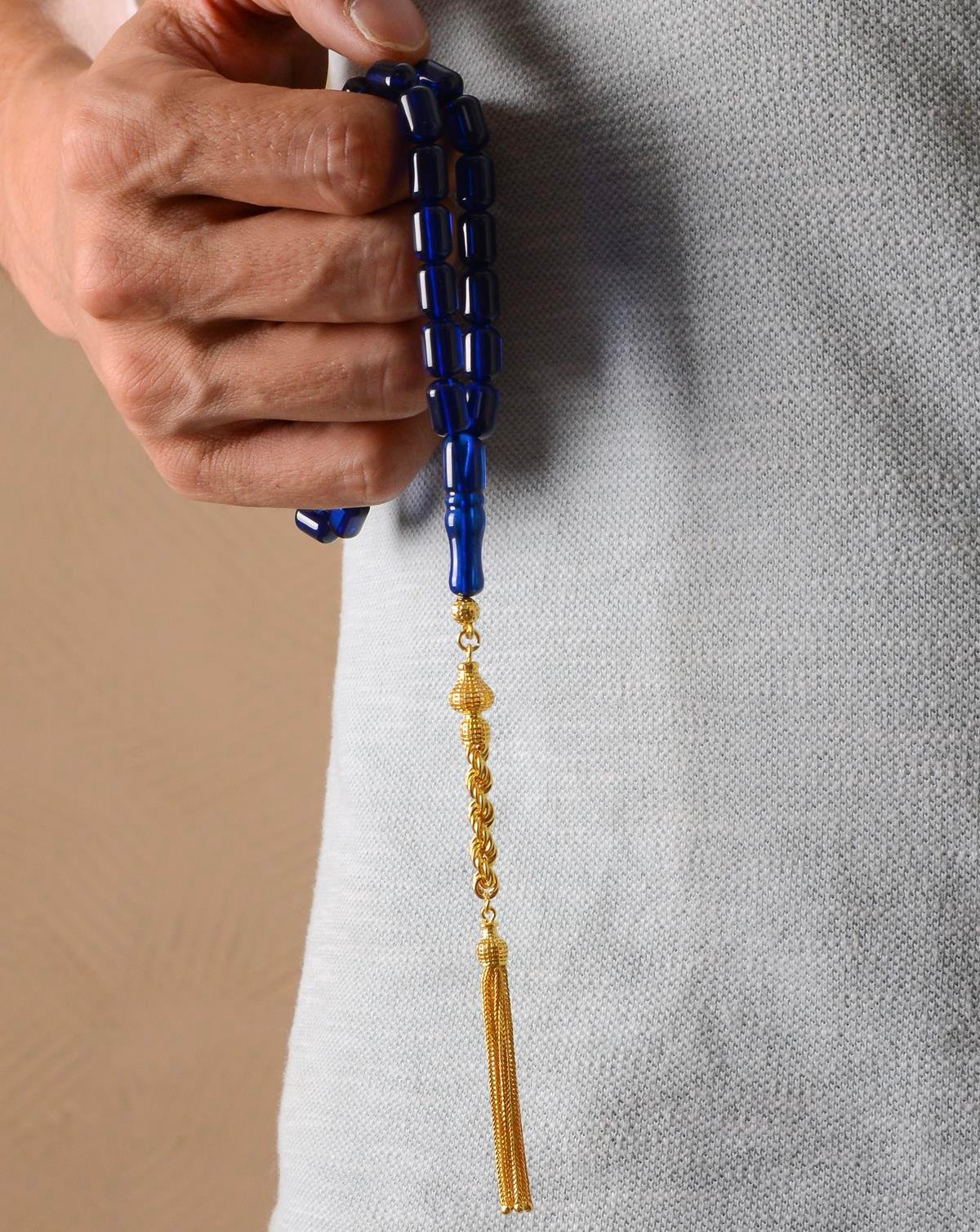 Safir Damla Kehribar Tesbih