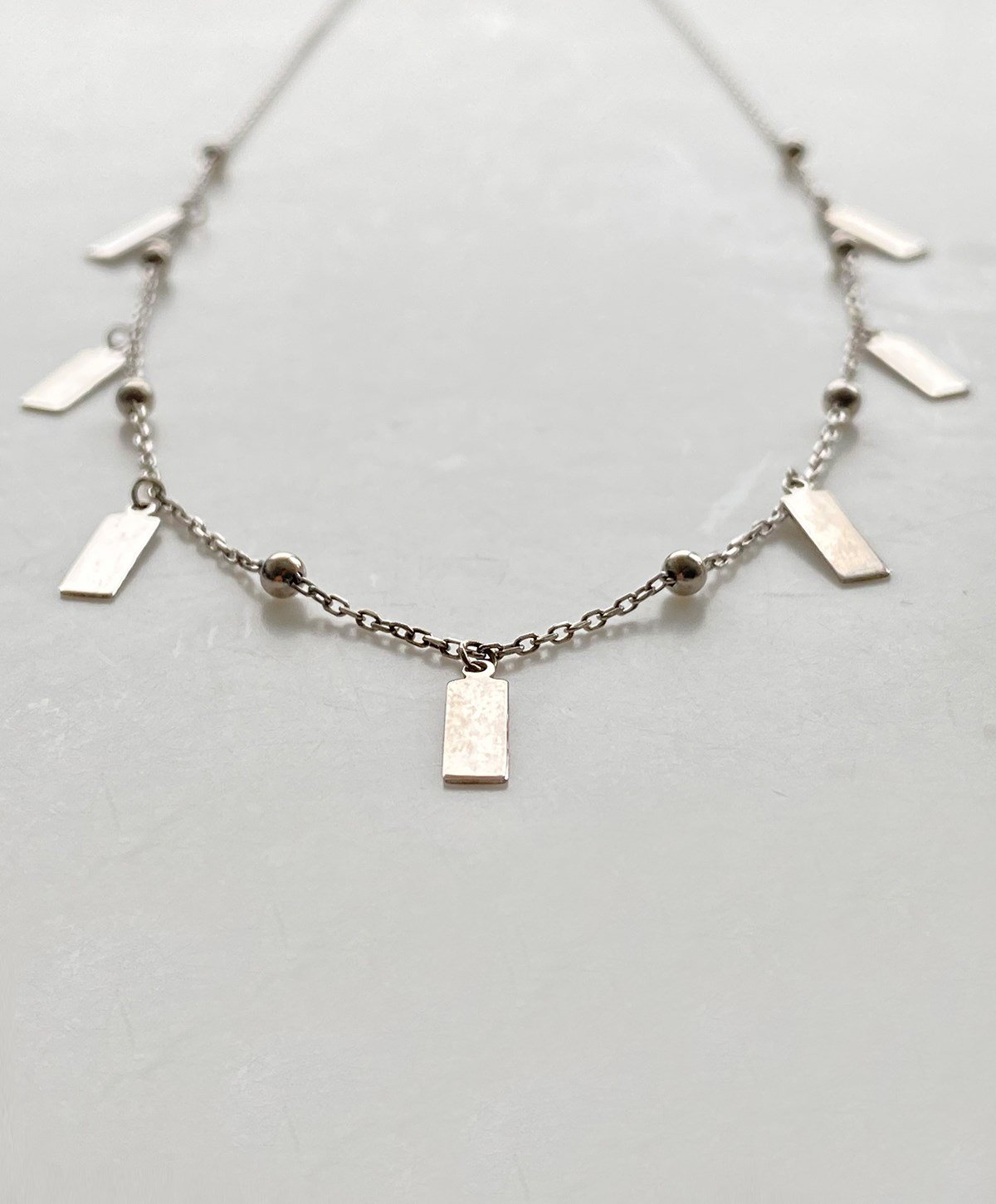 Top Detaylı Baget Gümüş Kolye