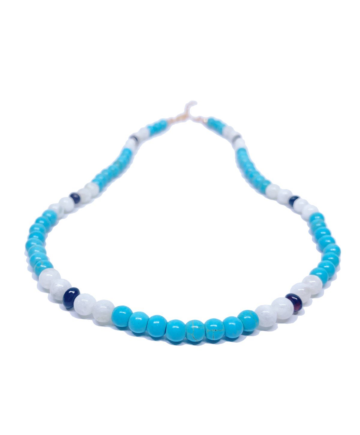 Turkuaz Ay Taşlı Gümüş Zincirli Vişne Rengi Anne Kehribar Kolye