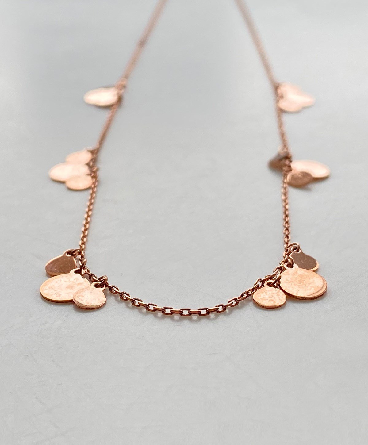 Üçlü Yuvarlak Pul Gümüş Kolye