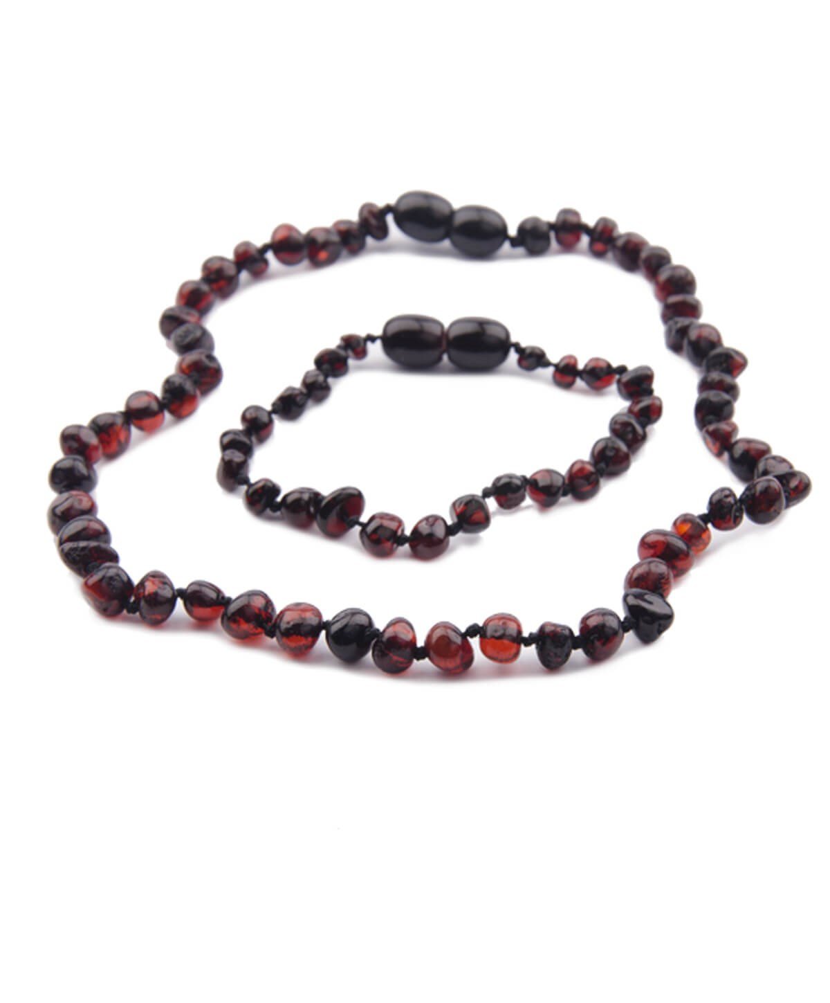 Vişne Kehribar Kolye ve Anne Kolyesi Seti