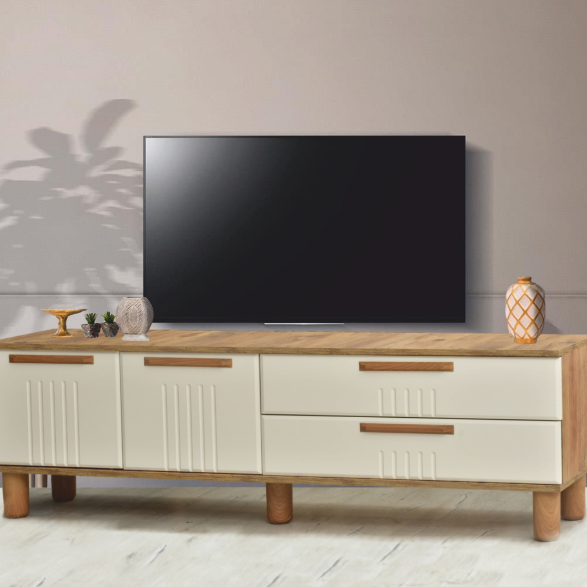 Bade Tv Sehpası - Atlantik Çam - Krem
